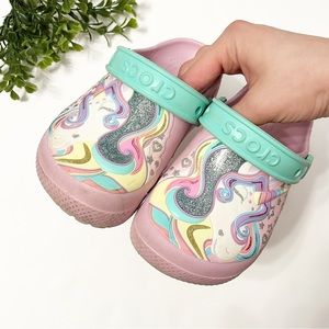 Crocs| Girls Pink Unicorn Clogs